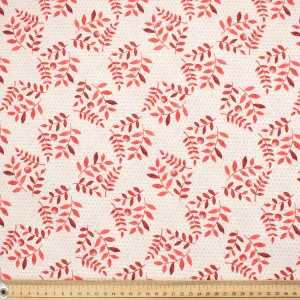 Provence Collection #05 Red Leaves & Micro Dot on White Cotton Prints