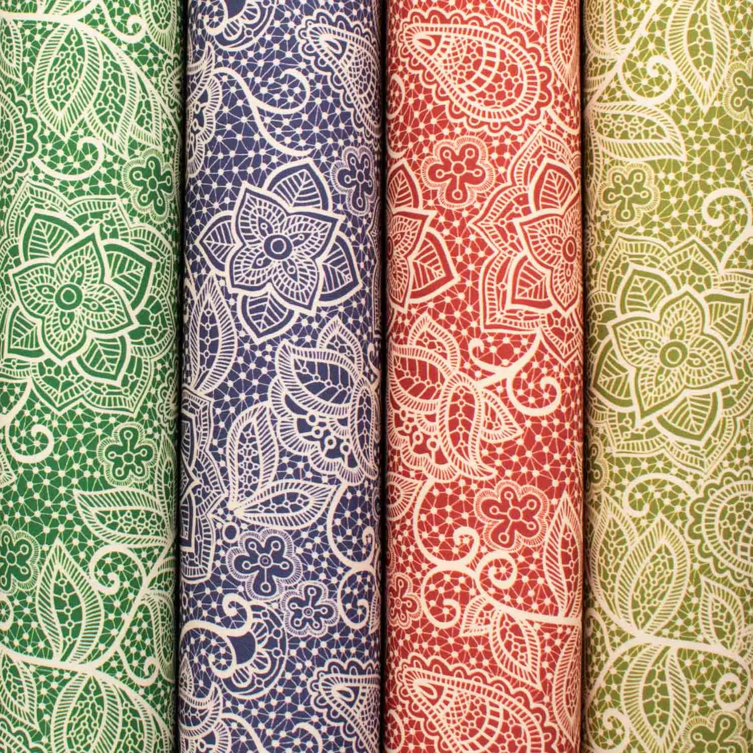 Provence Collection #18 Floral Lace on Red Cotton Prints