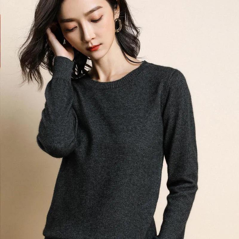 Pure Colors Knitted Cashmere Wool Sweater Pullovers