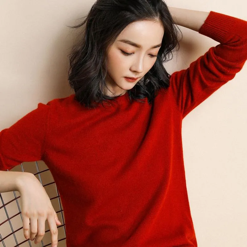 Pure Colors Knitted Cashmere Wool Sweater Pullovers