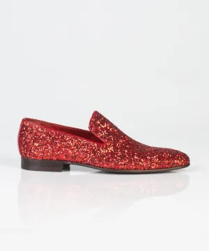 Red Shining Groom Shoes for Wedding