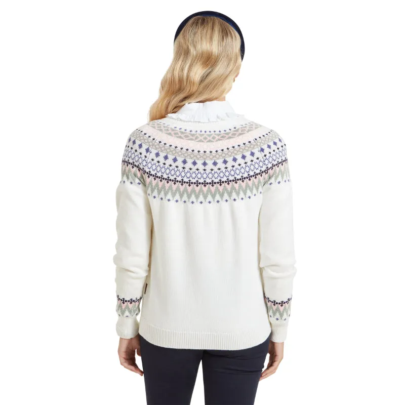 Schoffel Shetland Fairisle Ladies Jumper - Blush/Arctic Fairisle