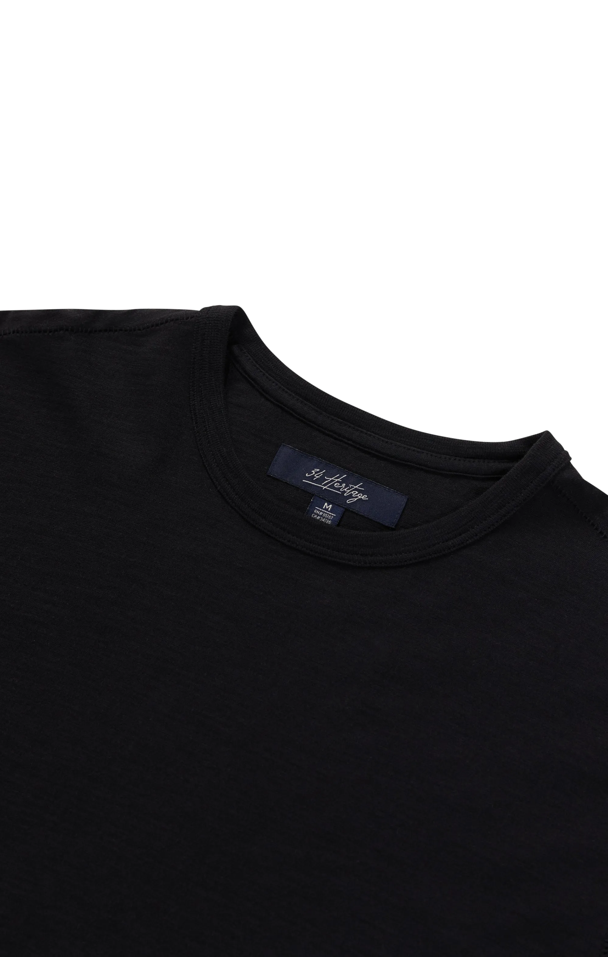 Slub Crew Neck T-Shirt in Black