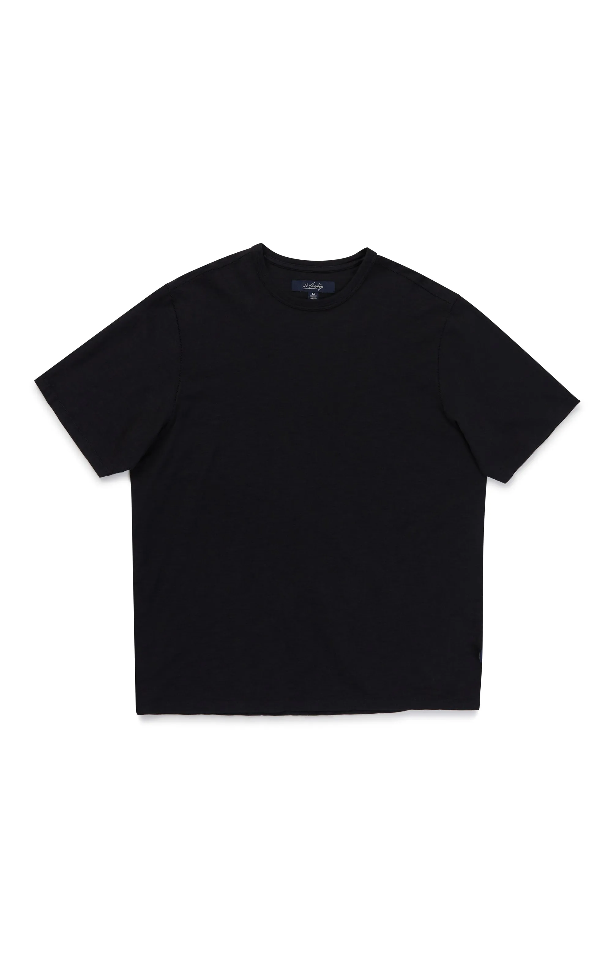 Slub Crew Neck T-Shirt in Black