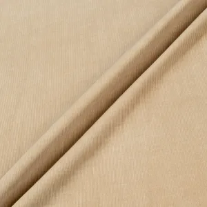 Soft Beige Thin Ribbed Stretch Cotton Corduroy