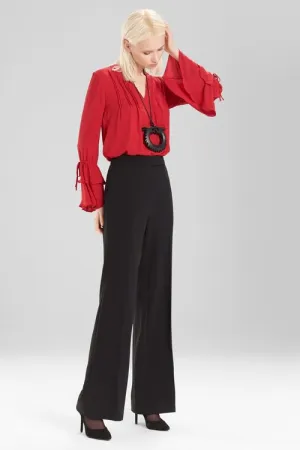 Solid Silky Soft Ruffle Sleeve Top