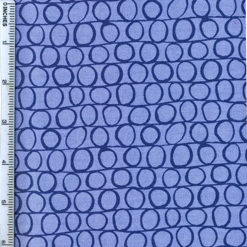 Stof Fabrics Dot Mania-14 Blue Circles Cotton Prints