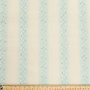 Stof Fabrics Roses-8 Shaded Turquoise Stripe on Cream Cotton Prints