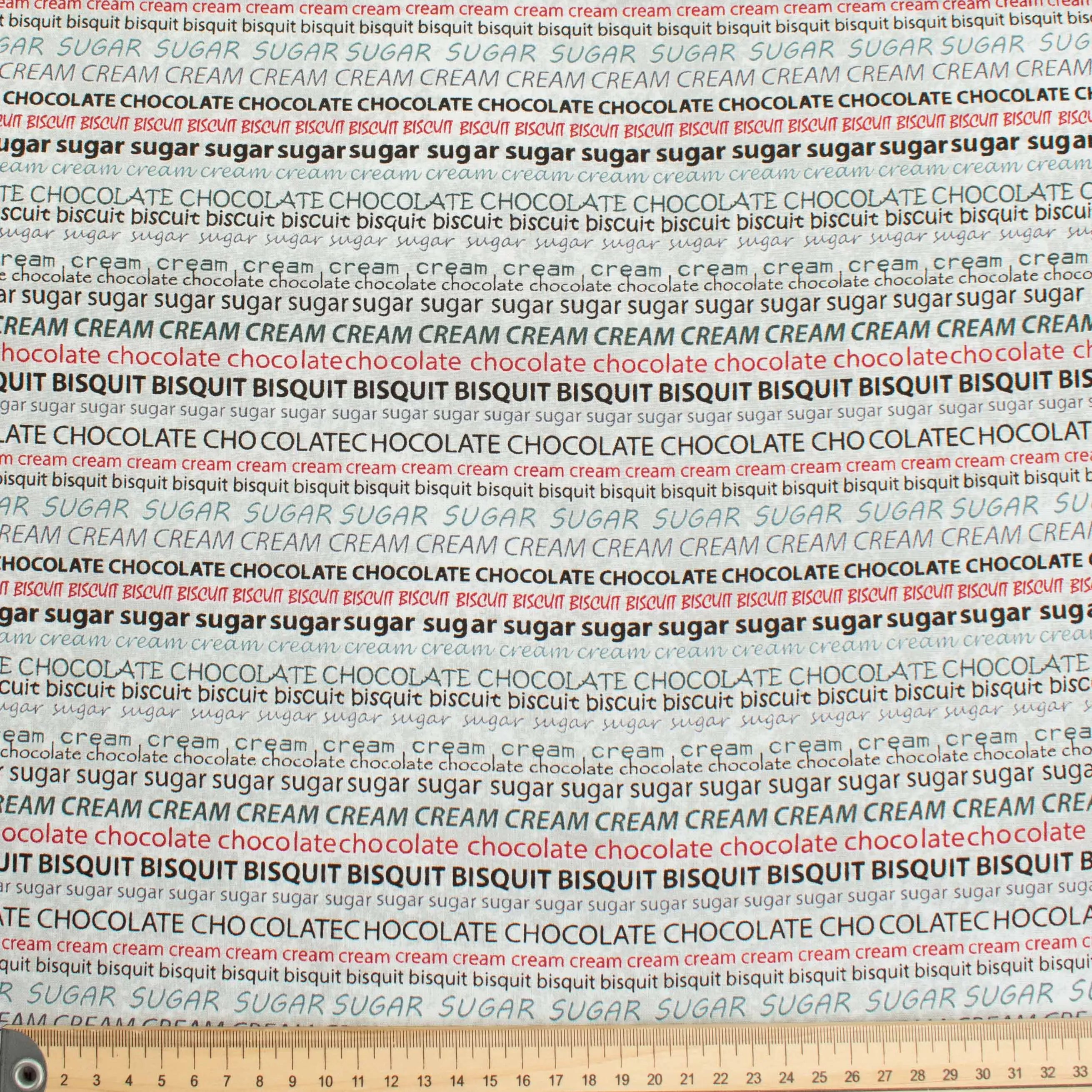 Stof Fabrics Take a Break Grey Text Cotton Prints