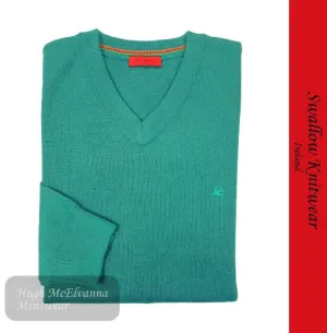 Swallow Sea Green V-Neck Sweater