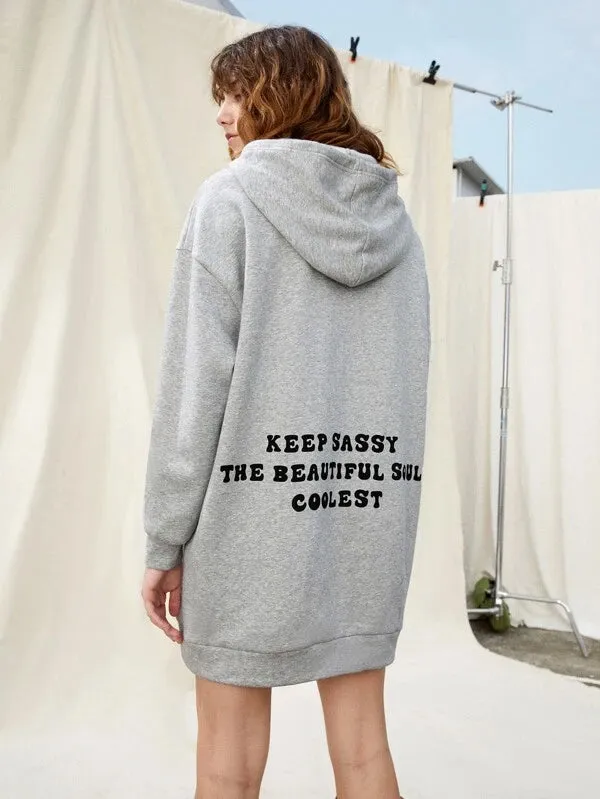 SXV  'KEEP SASSY THE BEAUTIFUL SOUL COOLEST -ULTRA OVERSIZED HOODIE’ Printed Cool Aesthetic Sweatshirt Hoodie