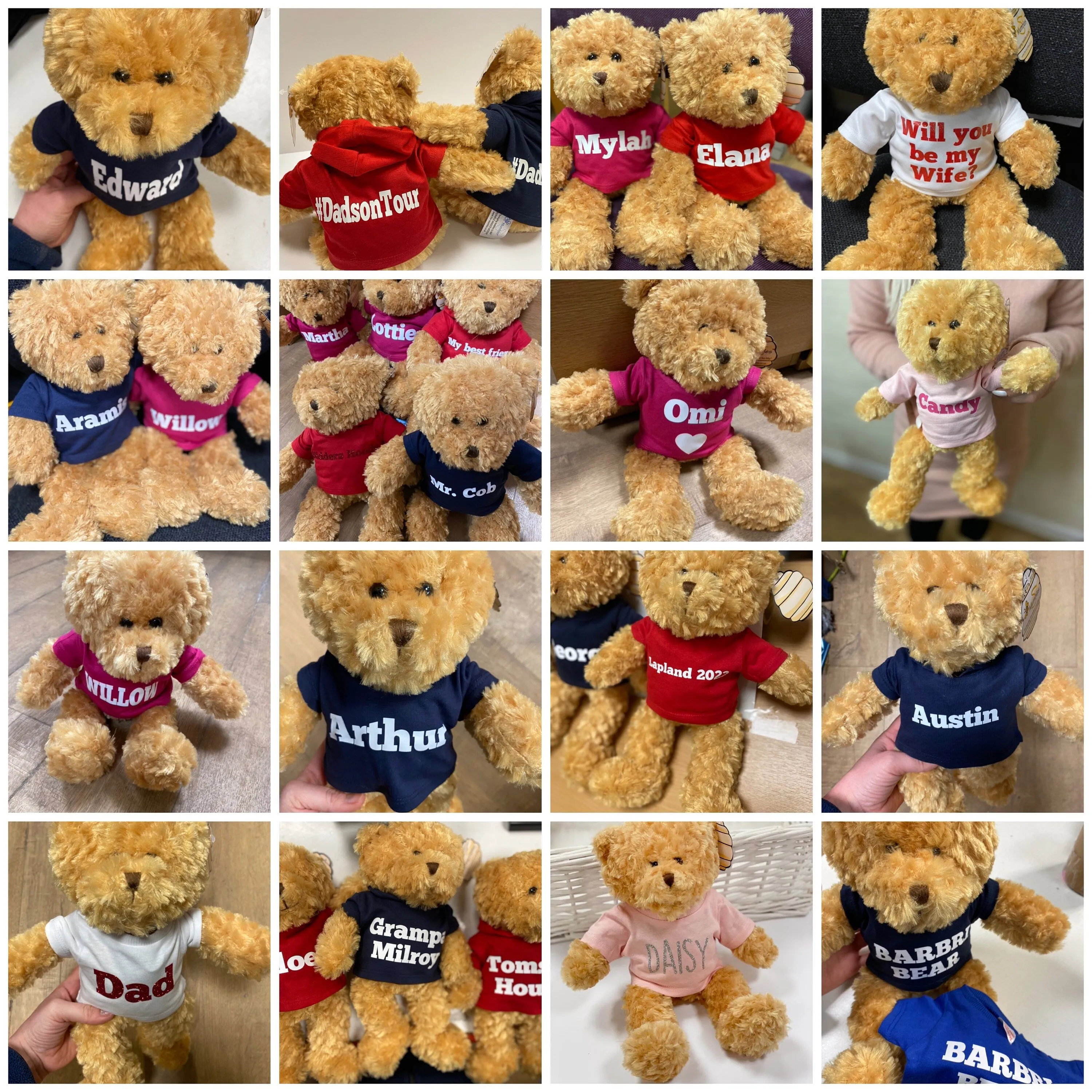 Teddy Bear (30cm) With Personalised T-Shirt - Add text or an image to the front or back