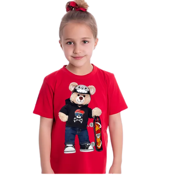 TEDDY BEAR SKATEBOARD KIDS T SHIRT