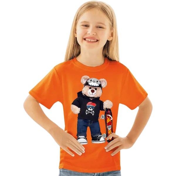 TEDDY BEAR SKATEBOARD KIDS T SHIRT