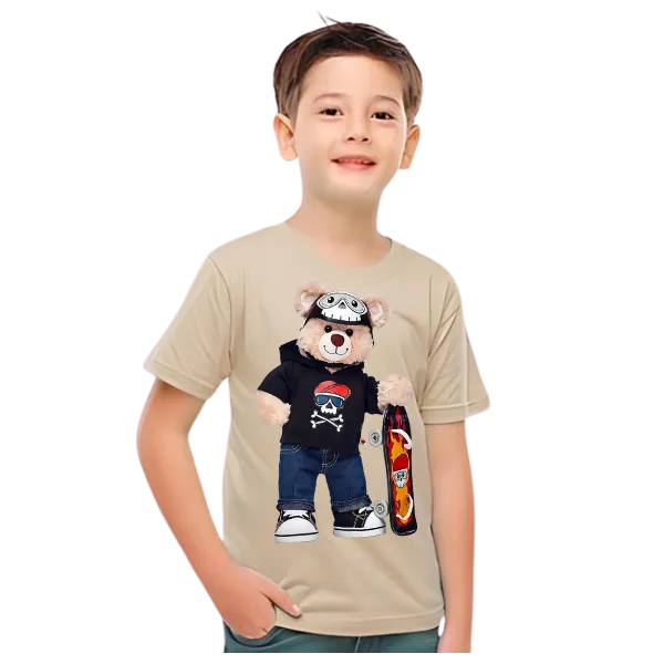 TEDDY BEAR SKATEBOARD KIDS T SHIRT