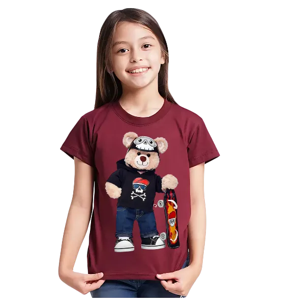 TEDDY BEAR SKATEBOARD KIDS T SHIRT