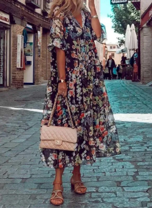 Urban Floral Printed Maxi Dress