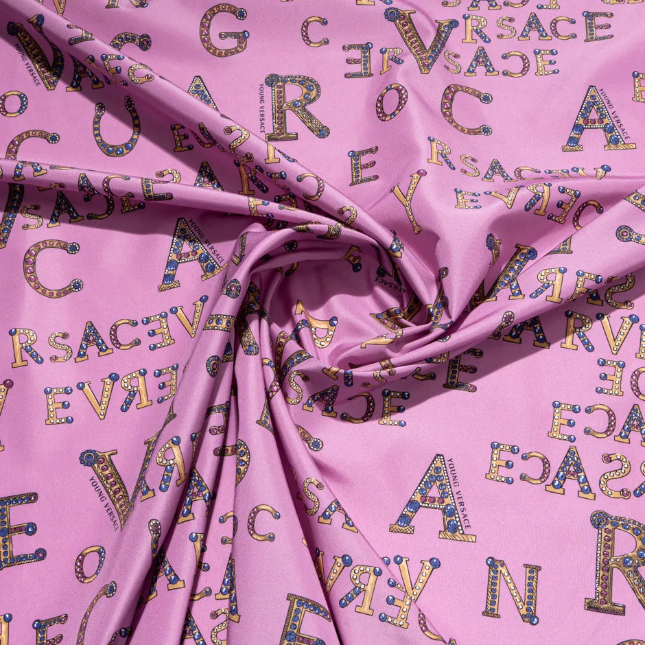 'Versace' Printed Bubble Gum Pink Microfibre