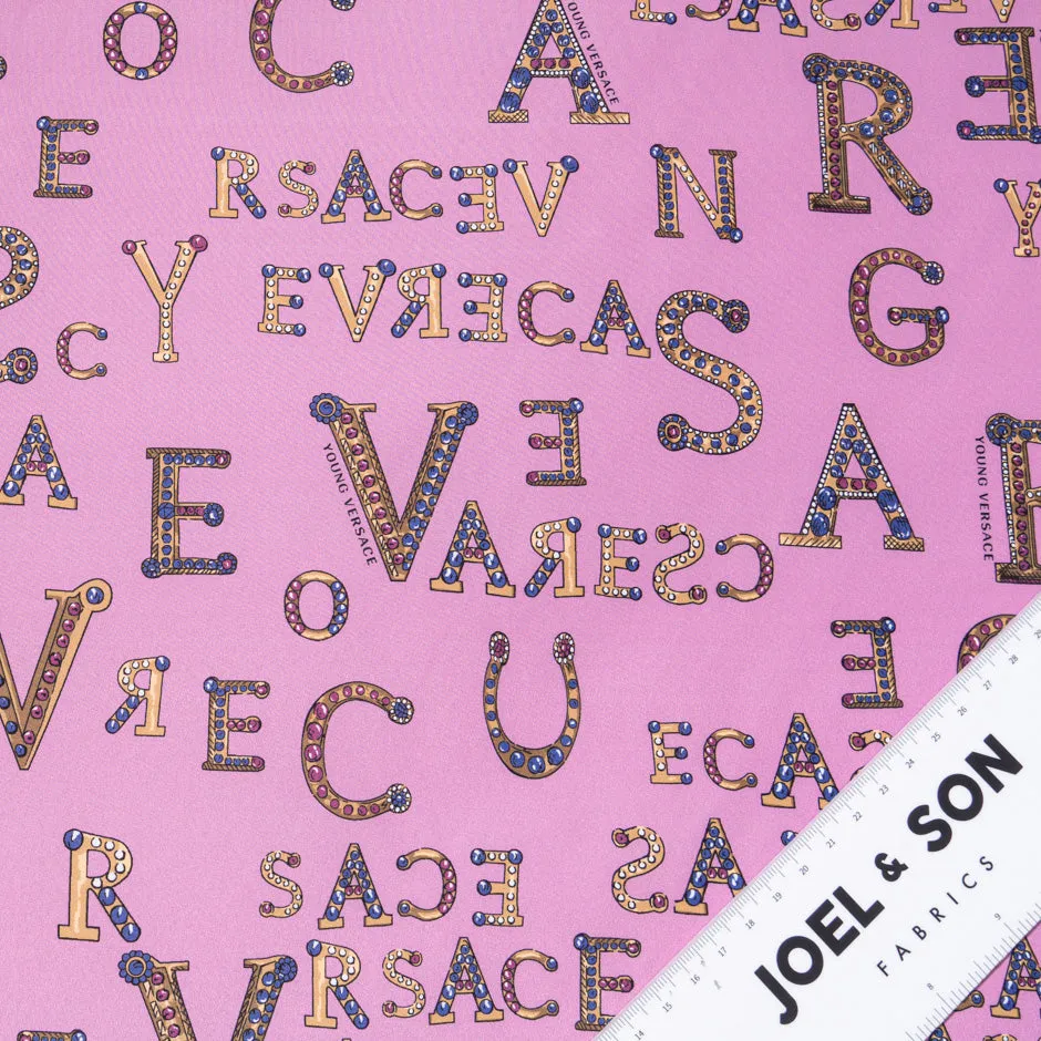 'Versace' Printed Bubble Gum Pink Microfibre