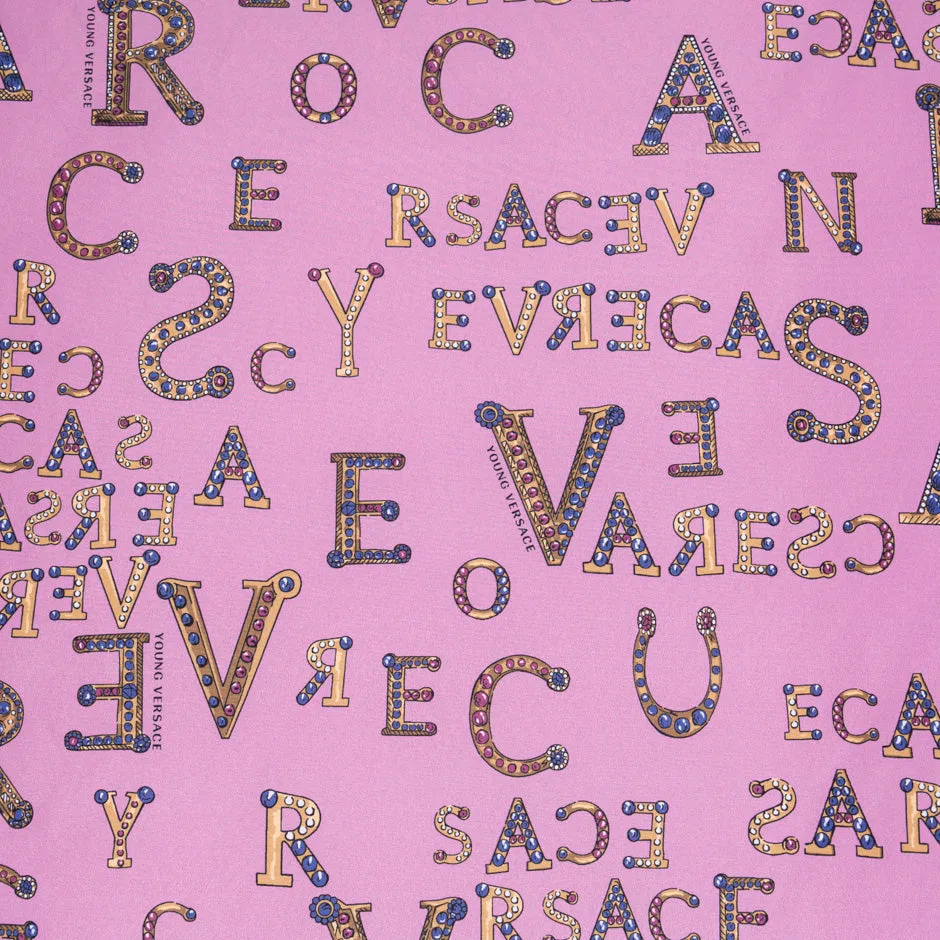 'Versace' Printed Bubble Gum Pink Microfibre