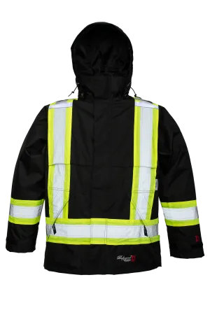 Viking Men's Professional® Journeyman Hi-Vis Class 1 Waterproof FR Trilobal Rip-Stop Hooded Jacket