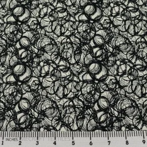 White & Black Circles Cotton Print