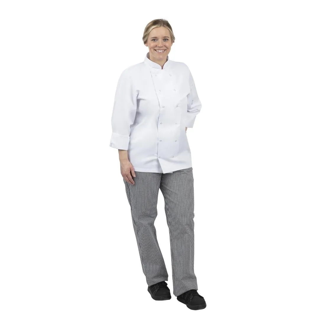 Whites Unisex Vegas Chefs Trousers Black and White Check L - DL712-L