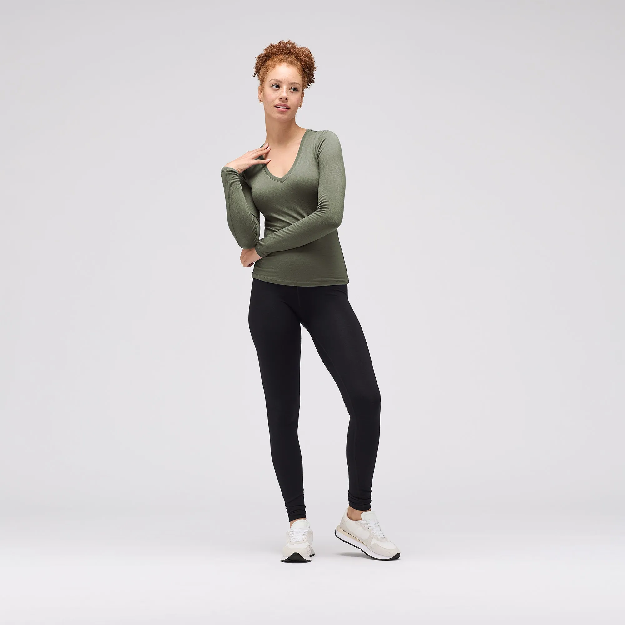 Women's Slim Merino Long Sleeve V-Neck