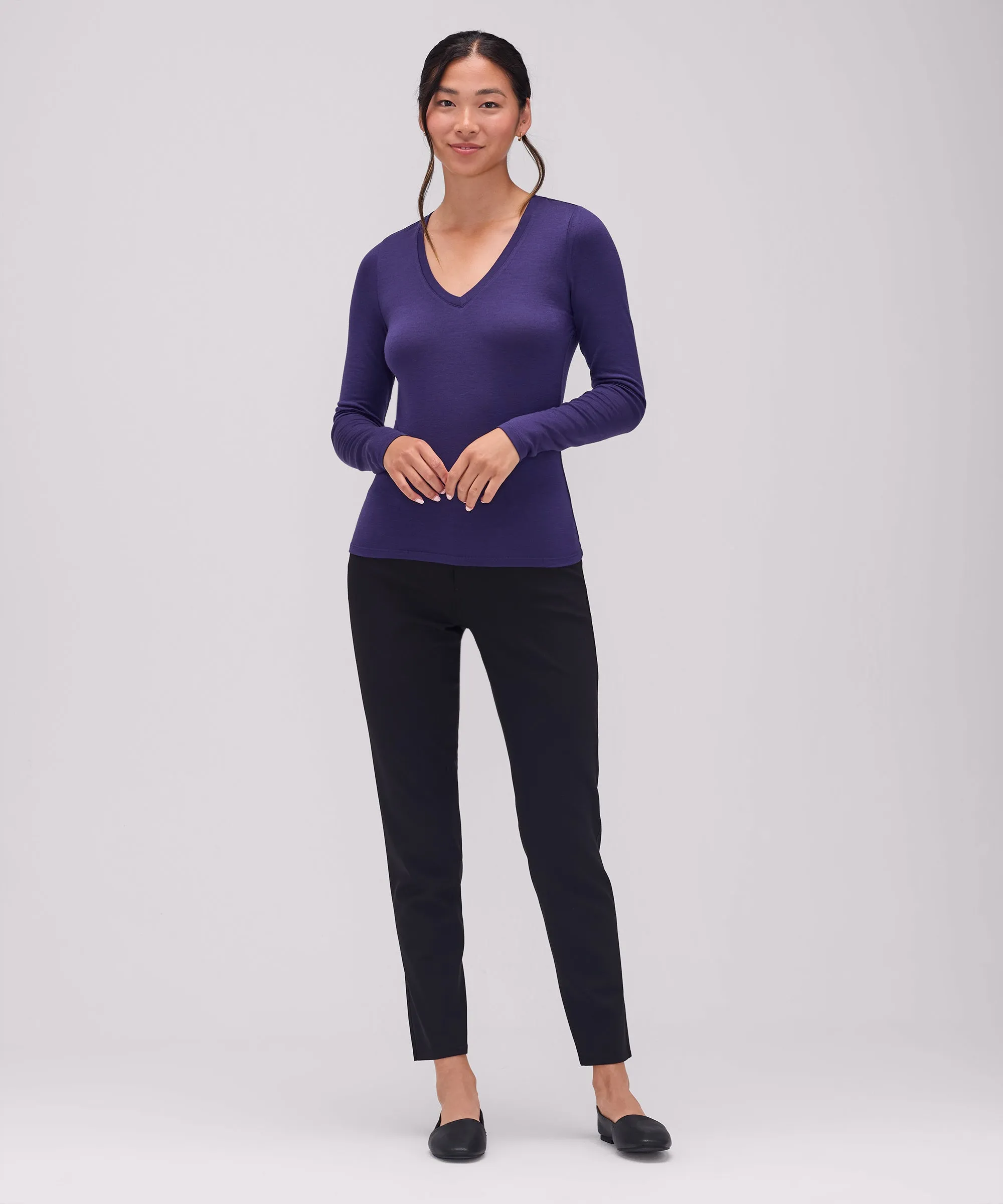 Women's Slim Merino Long Sleeve V-Neck