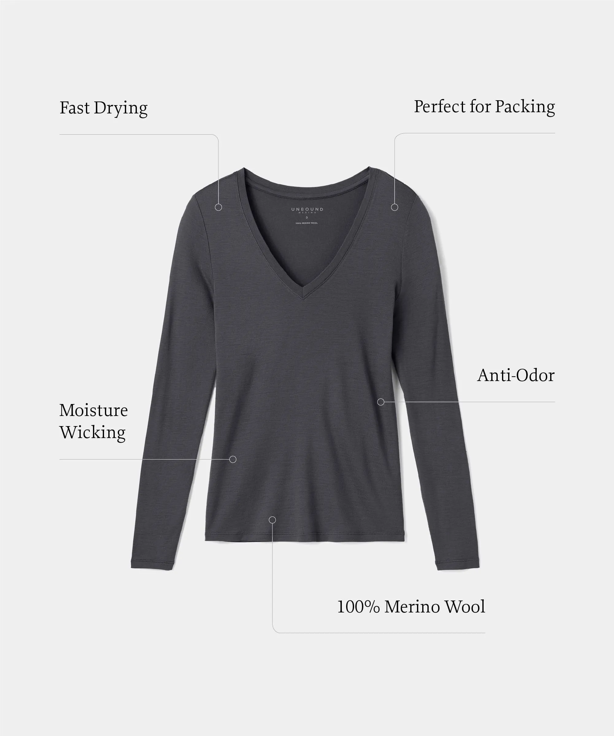 Women's Slim Merino Long Sleeve V-Neck