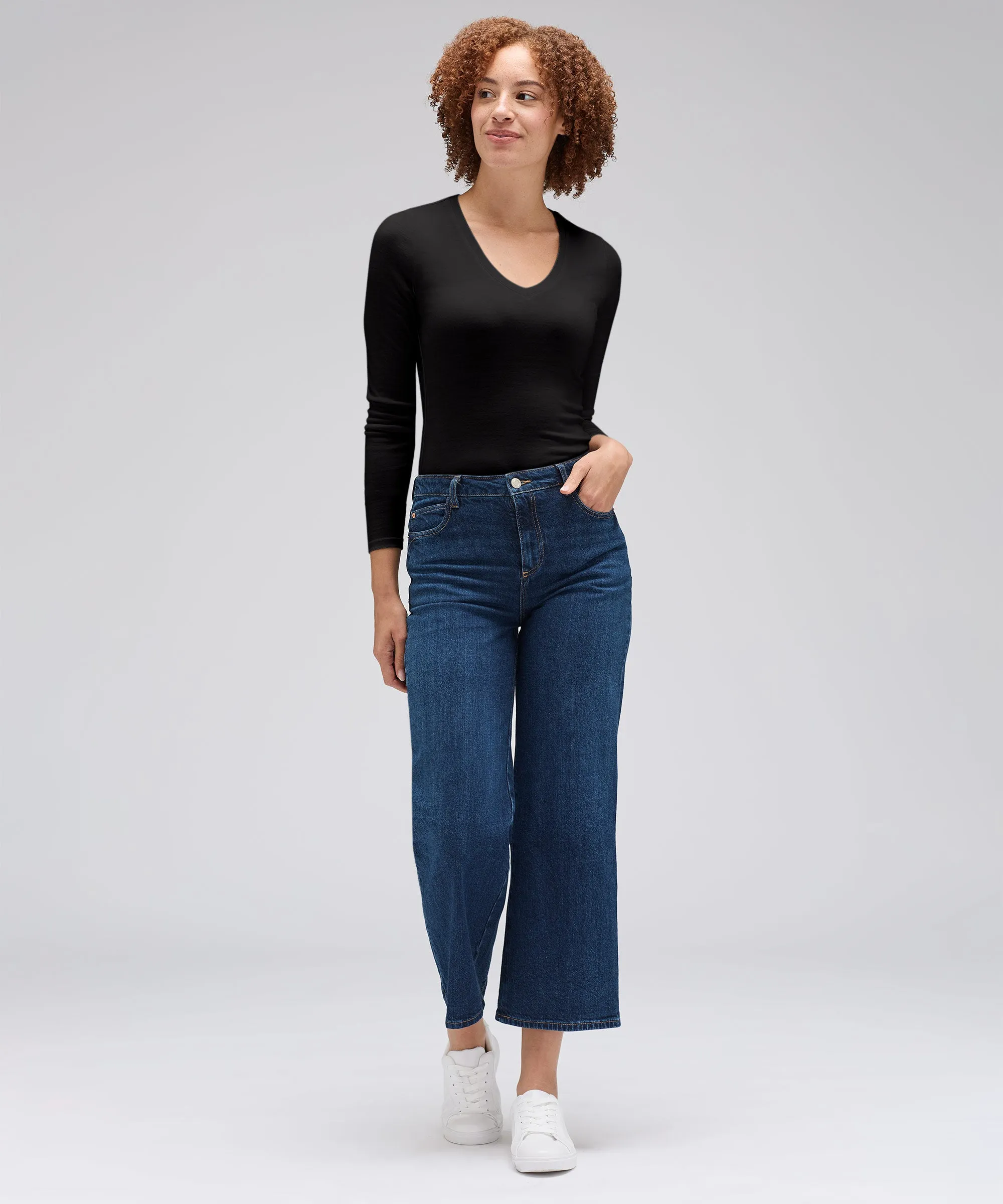 Women's Slim Merino Long Sleeve V-Neck