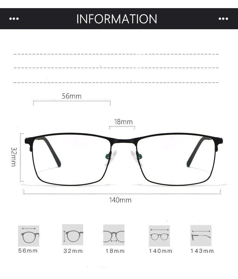 Yimaruili Men's Full Rim Alloy Frame Eyeglasses P9847