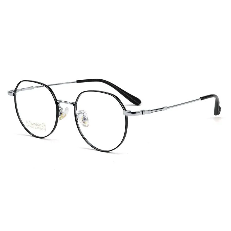 Yimaruli Unisex Full Rim Small Polygon Titanium Eyeglasses Bt1003m