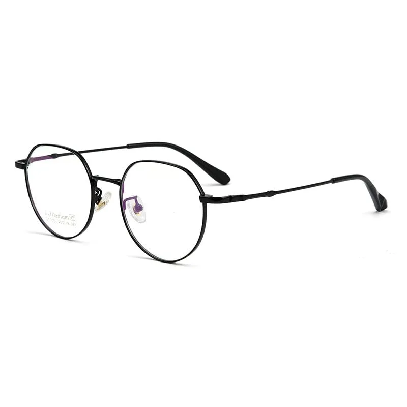 Yimaruli Unisex Full Rim Small Polygon Titanium Eyeglasses Bt1003m