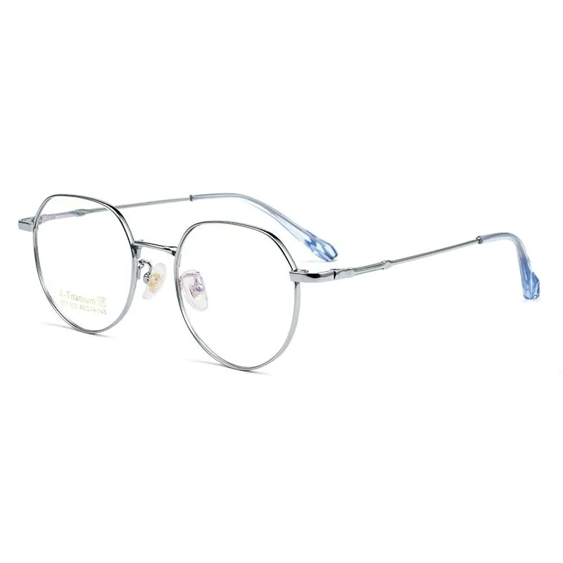 Yimaruli Unisex Full Rim Small Polygon Titanium Eyeglasses Bt1003m