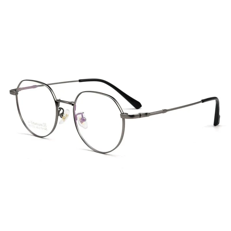 Yimaruli Unisex Full Rim Small Polygon Titanium Eyeglasses Bt1003m