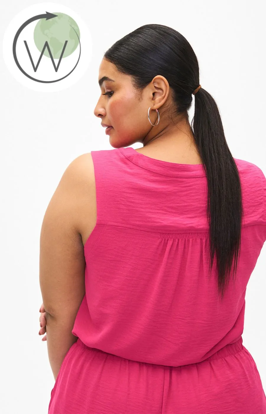 Zizzi Fiffa Sleeveless Top in Pink